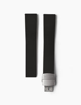Black FKM rubber watch strap