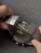 Gray FKM rubber watch strap