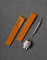 Orange FKM rubber watch strap