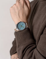 Offwhite solar chronograph leather strap watches