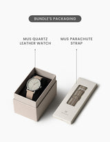 MUS-03 BLACK 40MM + BLACK PARACHUTE STRAP SET