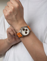 Orange solar chronograph watches for men