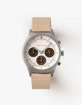 Natural Solar chronograph leather strap watches
