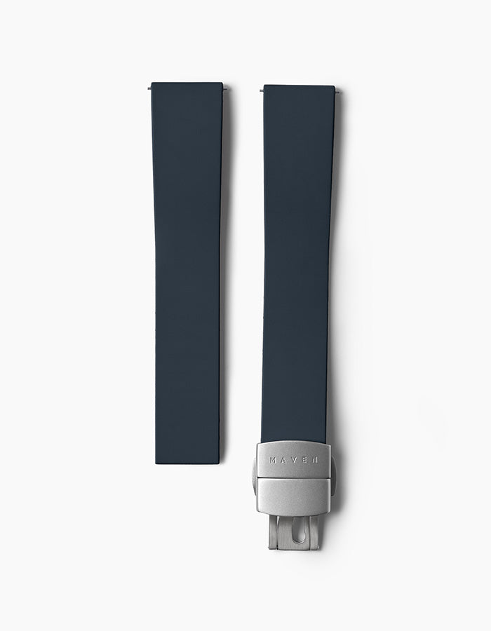 Navy FKM rubber watch strap