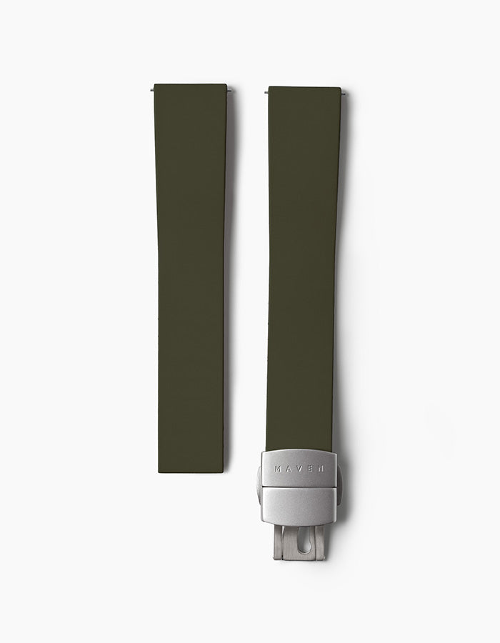 Olive FKM rubber watch dtrap