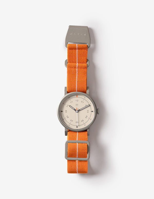 Orange minimalist womens watch