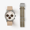 MUS SOLAR C-01 NATURAL 40MM + KHAKI PARACHUTE STRAP SET