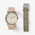 MUS-01 NATURAL 34MM + KHAKI PARACHUTE STRAP SET