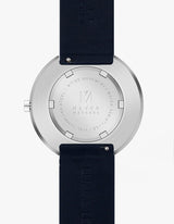 SMOKE GREEN OFFWHITE 40MM + NAVY LEATHER STRAP SET  (SILVER)