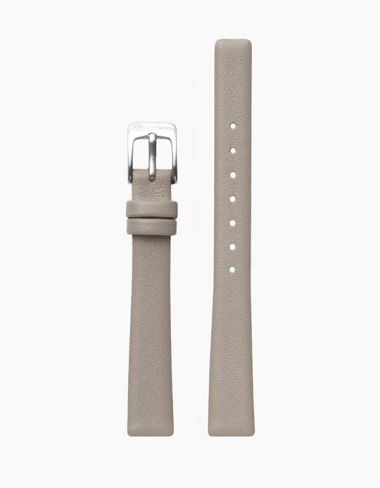 12mm Taupe Leather Strap (Silver)