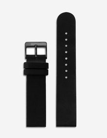 20mm Black Leather Strap (Black)