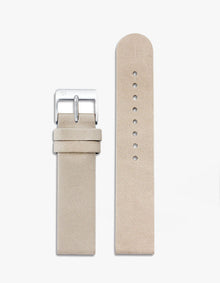 12mm Camel Leather Strap (Silver)