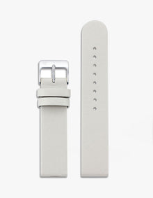 16mm Offwhite Leather Strap (Silver)